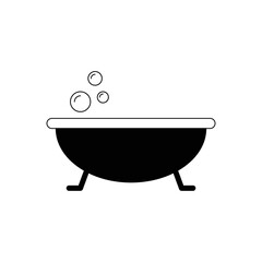 Bath with bubbles icon design isolated on white background. vector illustration