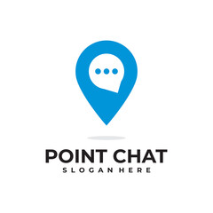 point chat logo vector design template