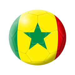 Senegal soccer ball football illustration with clipping path 3d illustration