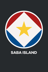 Poster with the flag of Saba Island