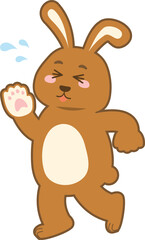 Rabbit running hard (brown), 2023, Year of the Rabbit