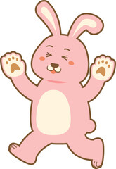Hailing and rejoicing rabbit (pink) 2023