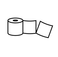 Torn toilet paper flat icon vector. Perfect for sign of attention in the bathroom