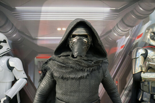 HONG KONG - CIRCA DECEMBER, 2015: Kylo Ren life-sized movie character displayed at exhibition on second floor in Times Square