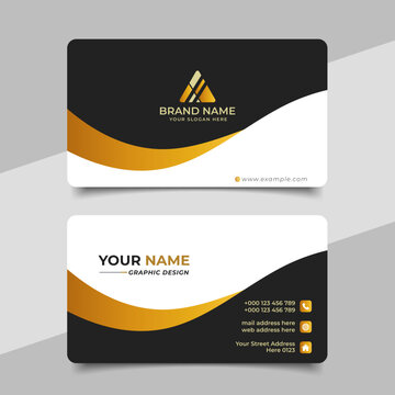 Black and gold luxury business card design template