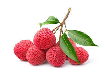 Fresh Lychee isolate on white background. Clipping path.