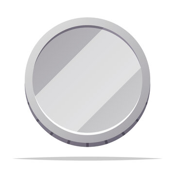 Blank Silver Coin Vector Isolated Illustration