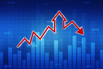 3d rendering business graph and documents. Stock market chart. Business graph background, Financial Background