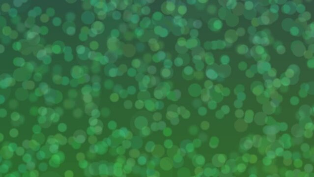 Motion graphics. forest green abstract defocused background, circle shape bokeh spots