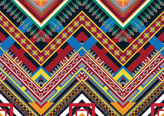 Geometric ethnic flower pattern for background,fabric,wrapping,clothing,wallpaper,Batik,carpet,embroidery style.