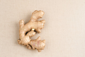 Fresh ginger (Zingiber officinale) or Jahe, a plant whose rhizomes are often used as spices and raw materials for traditional medicine. Predominantly spicy taste.