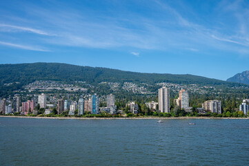 Views of west vancover from a cruise ship leaving the port of Vancouver.