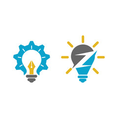 Simple Electric Light Bulb Logo Design Element 