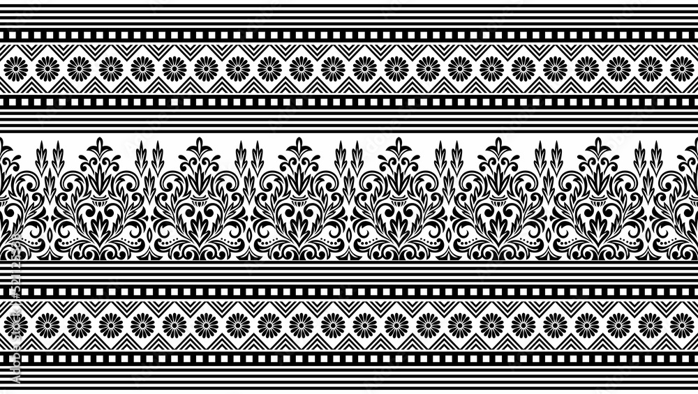 Wall mural Tribal border design with geometrical shapes