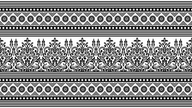 Tribal border design with geometrical shapes