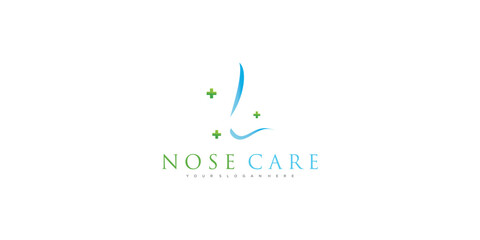 Fototapeta premium Ilustration logo nose care icon illustration design template Premium Vector