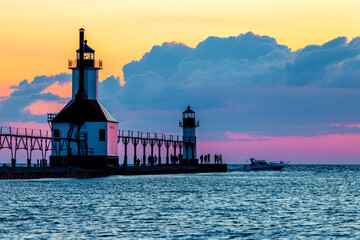 lighthouse at sunset