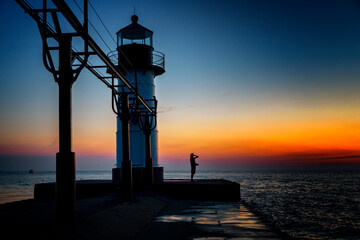 lighthouse at sunset