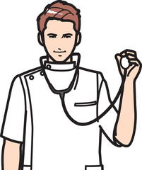 聴診器を持つ男性医師