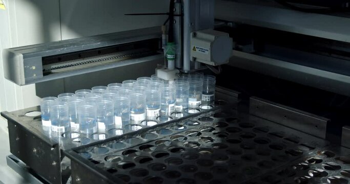 Automated batch filling ready to go soil medical sample test collections 