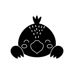 Fototapeta premium Cute Scandinavian raven head. Animal face for kids t-shirts, wear, nursery decoration, greeting cards, invitations, poster, house interior. Vector stock illustration