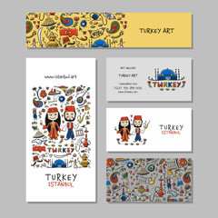 Obraz premium Turkey, Istanbul, concept art for your business. Creative ideas for cards, banner, web, promotional materials. Corporate identity template. Vector illustration