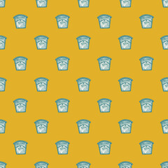 Mailbox engraved seamless pattern. Vintage letterbox in hand drawn style.