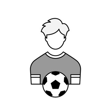 Soccer player and soccer ball icon