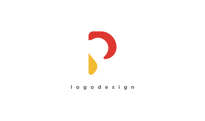 Fototapeta premium Abstract Initial Letter P Logo. Flat Vector Logo Design Template Element.