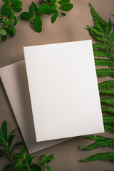 Blank card and  green plants