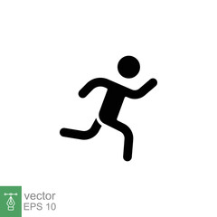 Fototapeta na wymiar Runner icon. Simple solid style. Man run fast, race, sprint, sport concept. Glyph vector illustration isolated on white background. EPS 10.