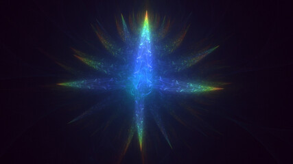 3D rendering abstract multicolor technology fractal light background