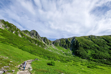 Fototapeta na wymiar 長野県中央アルプス木曽駒ヶ岳からの景色