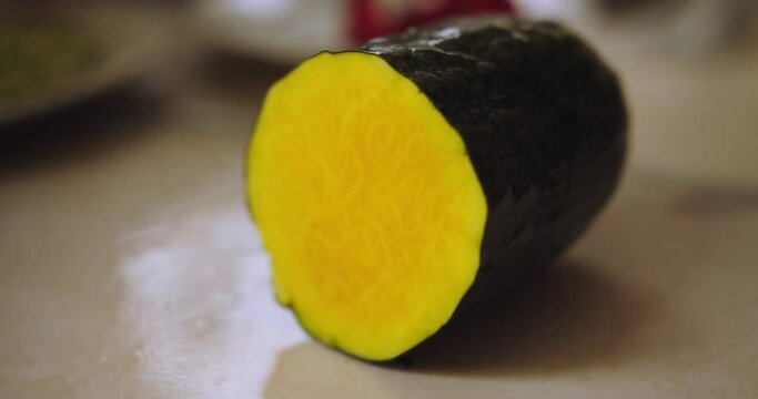 Close-up of Peruvian ingredient "Zapallo loche".