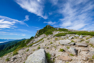 長野県中央アルプス木曽駒ヶ岳からの景色