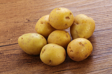 Raw small organic baby potato