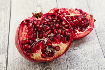 Ripe sweet rube pomegranate fruit