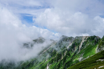 長野県中央アルプス木曽駒ヶ岳の景色