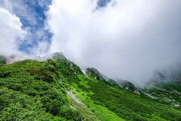 長野県中央アルプス木曽駒ヶ岳の景色