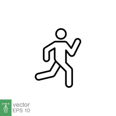 Fototapeta na wymiar Runner icon. Simple outline style. Man run fast, race, sprint, sport concept. Thin line vector illustration isolated on white background. EPS 10.