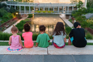 Kids sitting and waiting