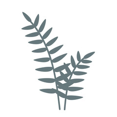 Simple fern plant. Doodle hand drawn vector illustration or label isolated on white.  © Toltemara