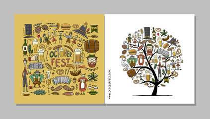 Octoberfest party. Concept art for your business. Cards, banner, web, promotional materials. Corporate identity template. Vector illustration