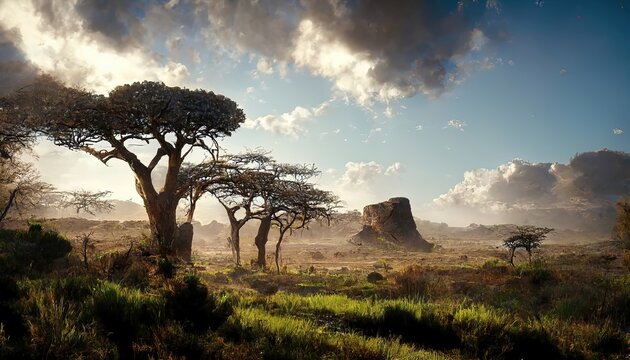 Beautiful landscape of an African Savannah scene