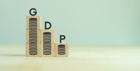 Negative GDP, Gross domestic product in a recession. Total monetary of all the finished goods and services produced within a country’s borders. Economic snapshot, estimate economy size and growth rate
