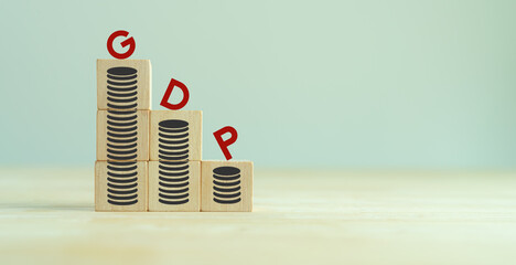 Negative GDP, Gross domestic product in a recession. Total monetary of all the finished goods and services produced within a country’s borders. Economic snapshot, estimate economy size and growth rate