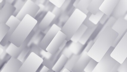 White and grey rounded rectangles. Geometric minimal abstract motion background. Seamless looping. Video animation Ultra HD 4K 3840x2160