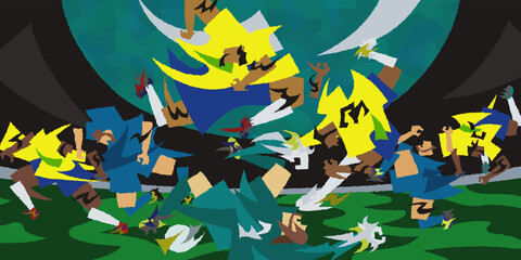 Football Sele&ccedil;&atilde;o Os Canarinhos Brazil soccer Vector Art