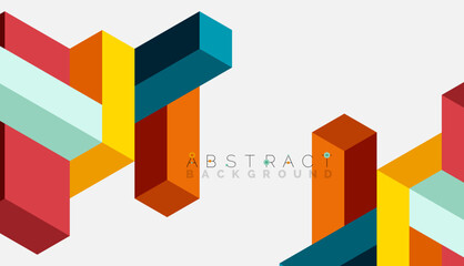 Obraz premium Abstract background. 3d cubes, cubic elements and blocks. Techno or business concept for wallpaper, banner, background, landing page