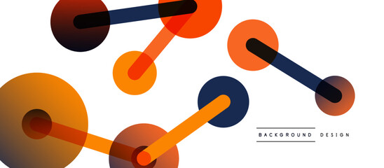 Abstract background. Round dots connected by lines. Trendy techno business template for wallpaper, banner, background or landing